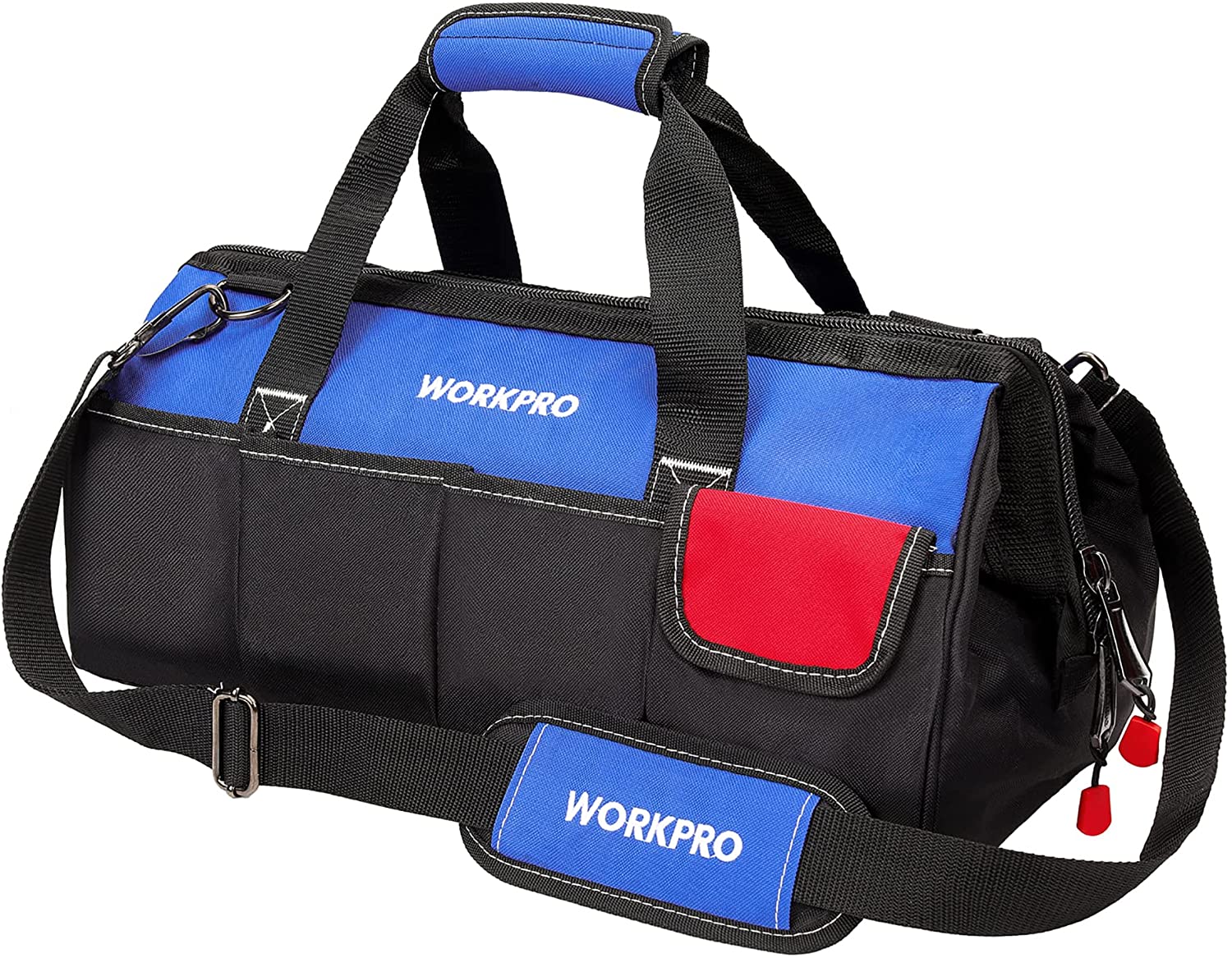 WORKPRO 18-inch Close Top Wide Mouth Storage Tool Bag with Adjustable