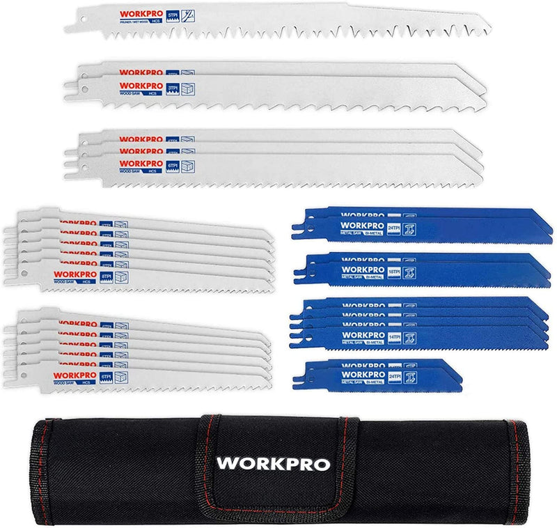 WORKPRO 32 Pcs Reciprocating Saw Blade Set with Organizer Pouch