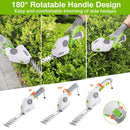 WORKPRO Cordless Grass Shear & Shrubbery Trimmer 2 in 1 Handheld Hedge Trimmer 7.2V Electric Grass Trimmer Hedge Shears