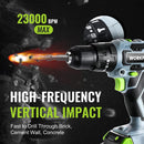 WORKPRO 20V Max Cordless Drill Driver Set, Electric Power Impact Drill Tool with 102 Pieces Accessories, 2 x 2.0Ah Li-ion Batteries with Fast Charger