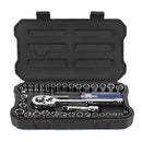 WORKPRO 39 Pcs Drive Socket Wrench Set, 1/4-Inch & 3/8-Inch Small Sockets Set