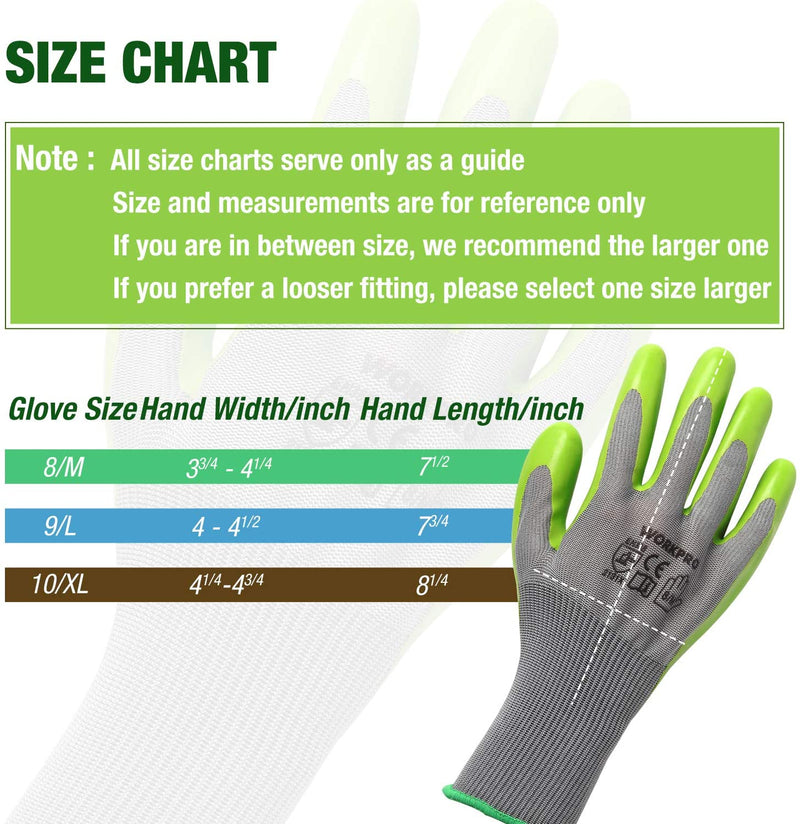 WORKPRO 6 Pairs Garden Work Gloves with Eco Latex Palm Coated