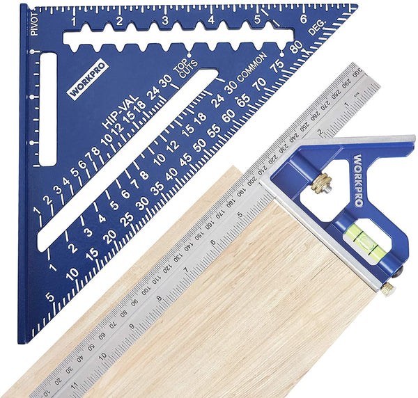 WORKPRO Rafter Square and Combination Square Tool Set