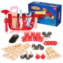 WORKPRO 24 Pcs/43 Pcs/70 Pcs Wooden Building Toy Tool Kit, Great Gift for Toddlers 3+