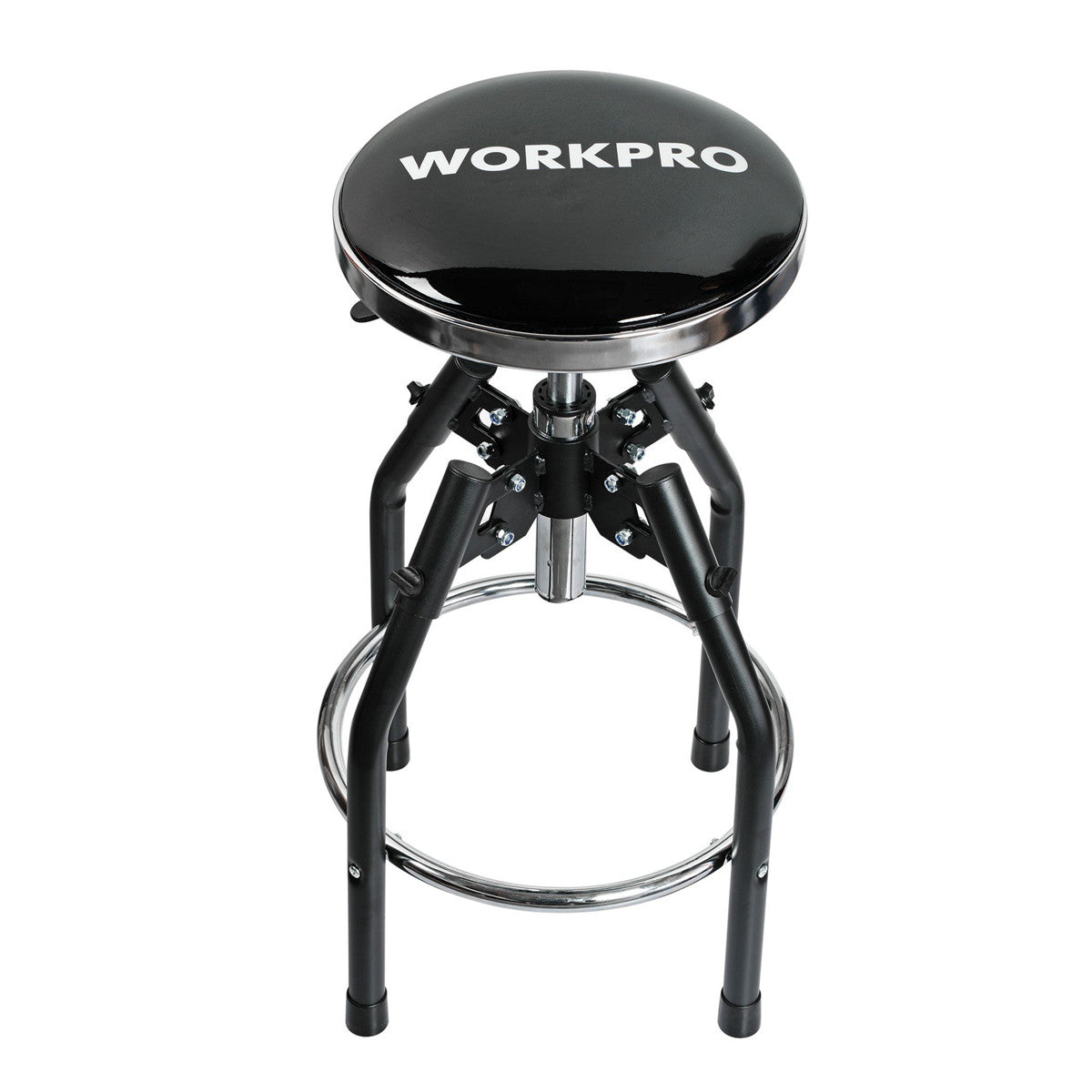 WORKPRO Heavy Duty Adjustable Hydraulic Shop Stool black with innovation, quality, secure, durable, convenient