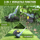 WORKPRO 20V Cordless String Trimmer / Edger 12-inch with 2Ah Lithium-Ion Battery 1 Hour Quick Charger 16.4ft Trimmer Line Included
