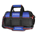 WORKPRO 16-inch Wide Mouth Tool Bag, Heavy Duty Cloth Tool Storage Bag with Water Proof Molded Base, Adjustable Shoulder Strap