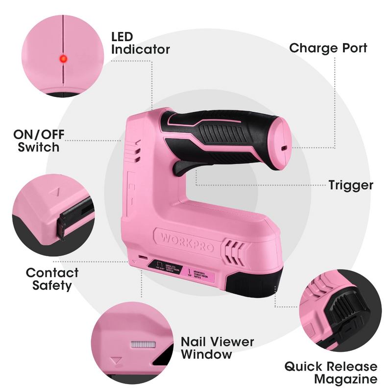 3.6V Pink Cordless Hot Glue Gun-WORKPRO® Tools