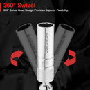 WORKPRO 5/8" Magnetic Swivel Spark Plug With Thin Wall Socket, 3/8" Drive x 4" Total Length