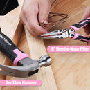 WORKPRO 52 Pcs Pink Tool Set, Home Women's Tool Set with Storage Tool Box, Basic Tool Set - Pink Ribbon