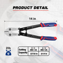 WORKPRO 14/18 Inch Bolt Cutter, Tri-Material Handle with Comfort Grip