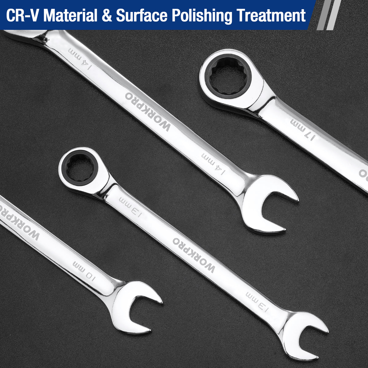 ケーナペルーPro. WORKPRO 7-Piece Ratcheting Combination Wrench Set, 72 Teeth