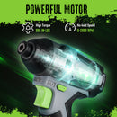 WORKPRO 12V Cordless Impact Driver Kit, 1/4” Hex Electric Impact Drill/Driver Set with 2.0Ah Lithium-ion Battery