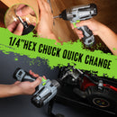 WORKPRO 12V Cordless Impact Driver Kit, 1/4” Hex Electric Impact Drill/Driver Set with 2.0Ah Lithium-ion Battery