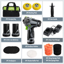 WORKPRO 12V Cordless Polisher, 3" Mini Car Detailing Buffer & Sander Machine Kit with 2 Li-Ion Batteries