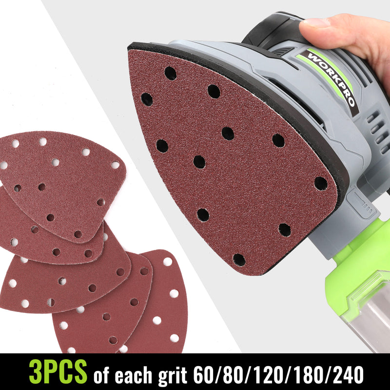 WORKPRO 1.6 Amp Detail Sander, 13000 OPM Compact Electric Sander with Dust Collector
