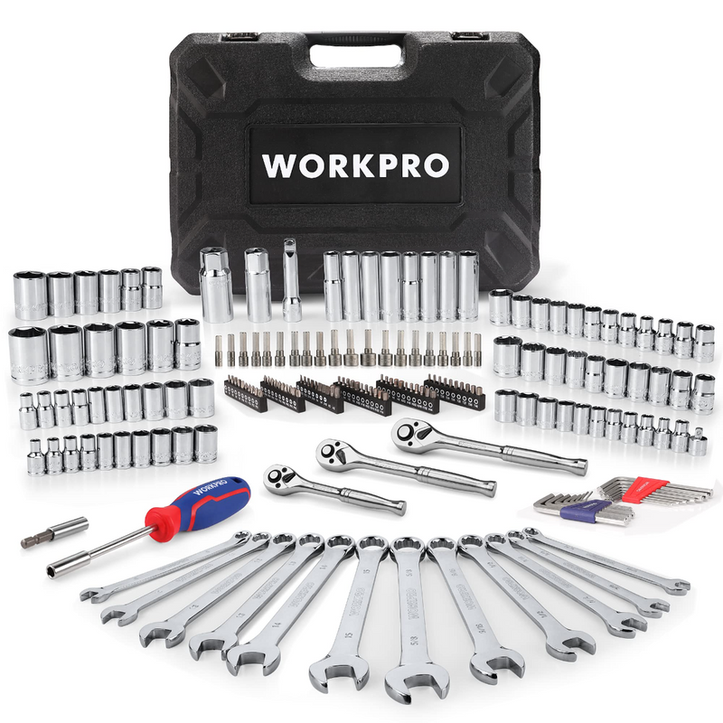 WORKPRO Mechanic Tool Set, 192 Pcs Socket Wrench Set with Storage Case