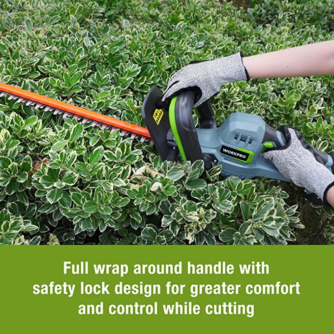WorkPro 20V Cordless Hedge Trimmer and 2 in 1 Handheld Hedge Trimmer and 2-Piece Pruning Shears and Garden Knee Pads 