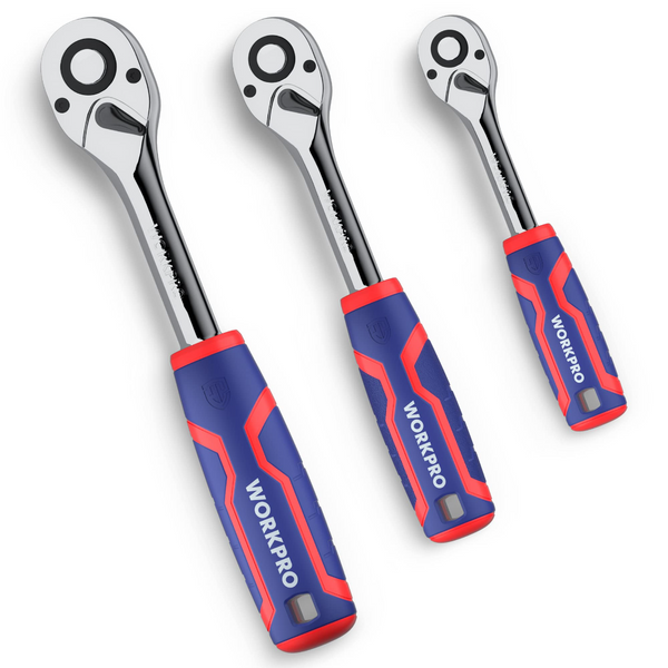 WORKPRO 3 Pcs Ratchet Set, 1/4