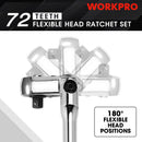 WORKPRO 2 Pcs/4 Pcs Flex Head Ratchet Set, 1/4", 3/8", 1/2" Drive, 3/8" Stubby