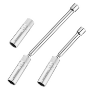 WORKPRO 3-piece spark plug socket extension set, chrome finish, swivel ends