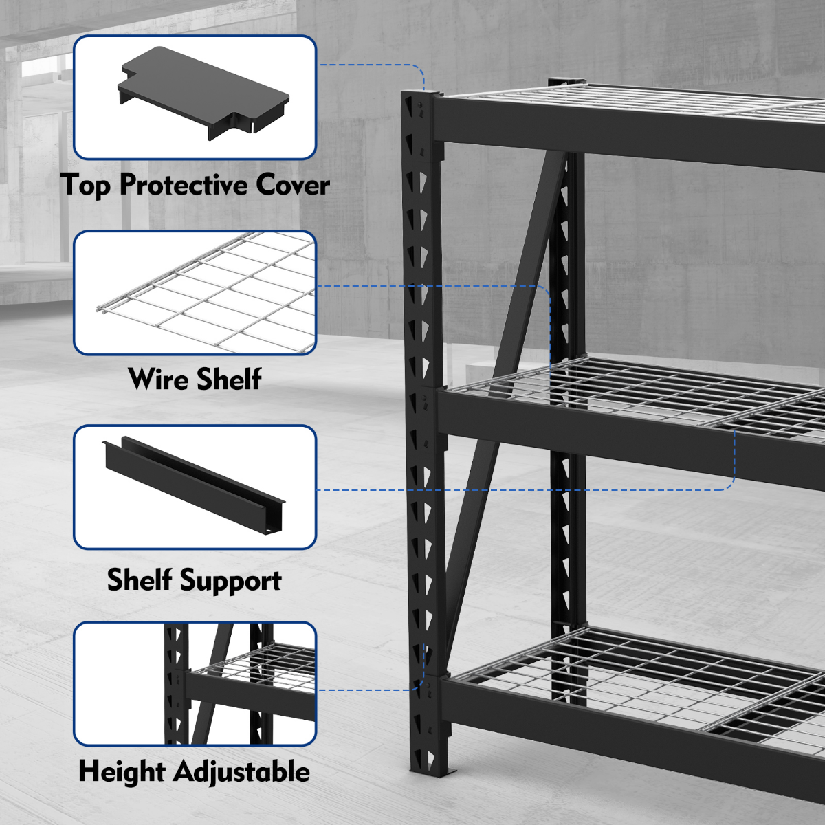 3-Shelf Adjustable, 2024 Heavy Duty Storage