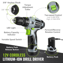 WORKPRO 108-Piece Portable Tool Set with Power Drill - Pink Ribbon