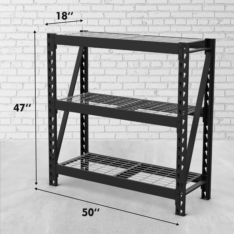 WORKPRO 3-Tier Garage Shelving Unit, Heavy Duty Metal Storage Rack, 50”W X  47”H X 18”D Height Adjustable, Industrial Shelving For Garage, Warehouse,  Shop, 5400 LBS Load Capacity & Reviews