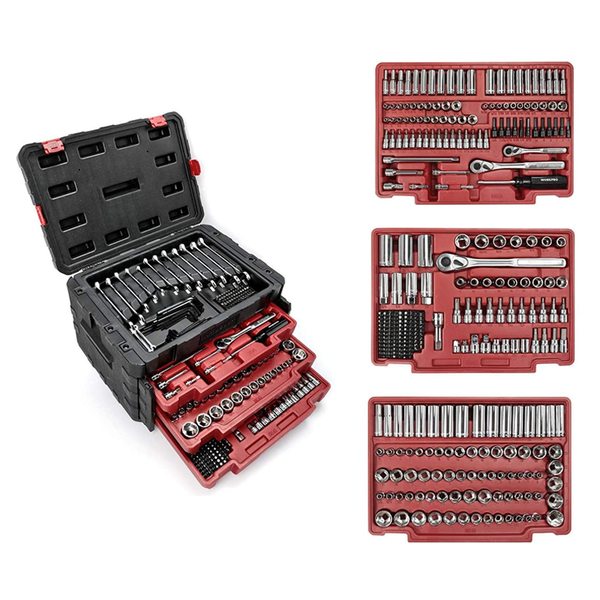 WORKPRO 450 Pcs Universal Professional Mechanics Tool Set with Heavy Duty Case Box